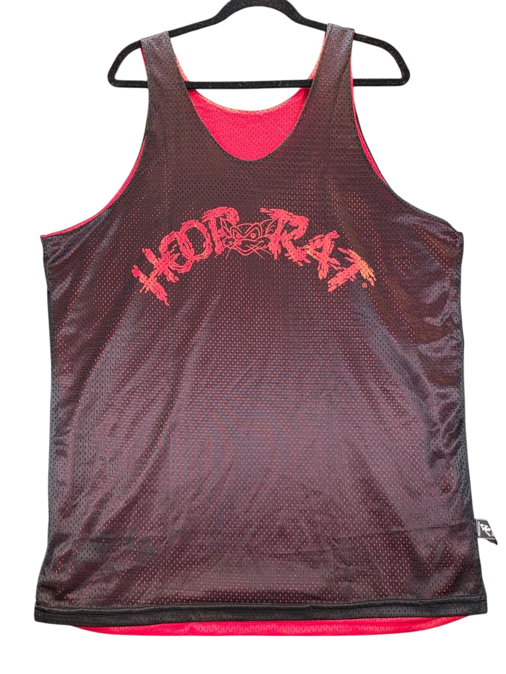 Vintage Hoop Rat Reversible Basketball Jersey Tank Top Mesh Red Black Mens Large
